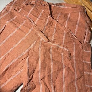 Anthro cropped linen pants